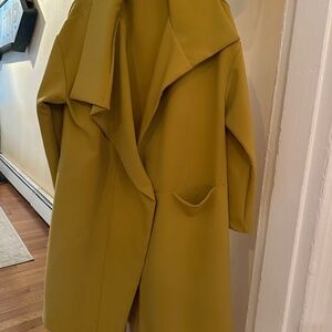 Niche mustard asymmetrical coat